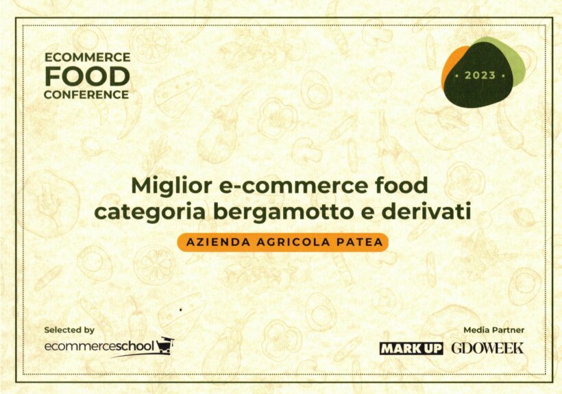 “E-commerce Food Award 2023” per il Bergamotto di Reggio Calabria